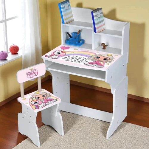 Дитяча парта зі стільцем Bambi Принцеса, англійська абетка (M 904-4)