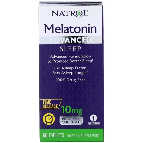 Natrol Melatonin, Advanced Sleep, Time Release, 10 mg, 60 Tablets (NTL-05964)