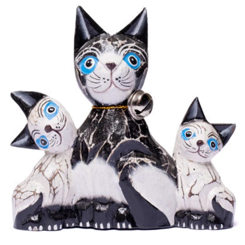 Семья кошек монолит (h 15 см) (19004e)