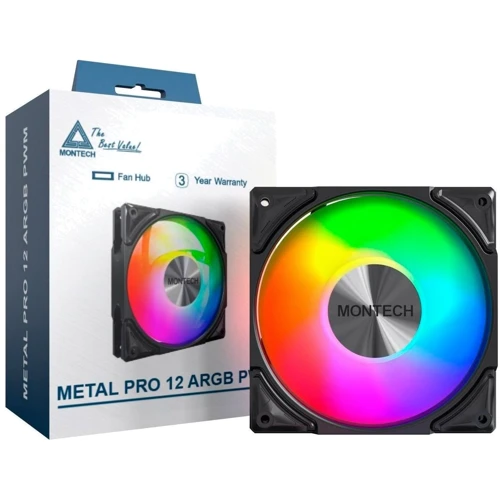 Кулер Montech METAL PRO 12 ARGB PWM BLK: Уровень шума, dB 26
