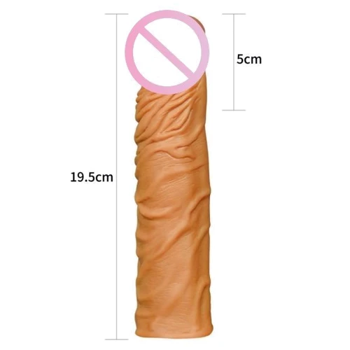 Насадка LoveToy Pleasure X-Tender Penis Sleeve Flesh Add 2", Brown