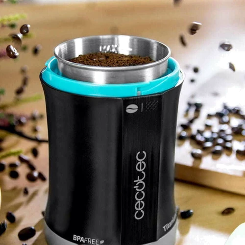 Кофемолка Cecotec Grinder Power Titanium CCTC-01502: Резервуар для молотого кофе Есть