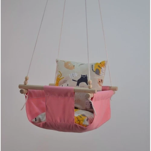 Качели детские Infancy Котик тканевая подвесная розовая: Тип подвесные качели