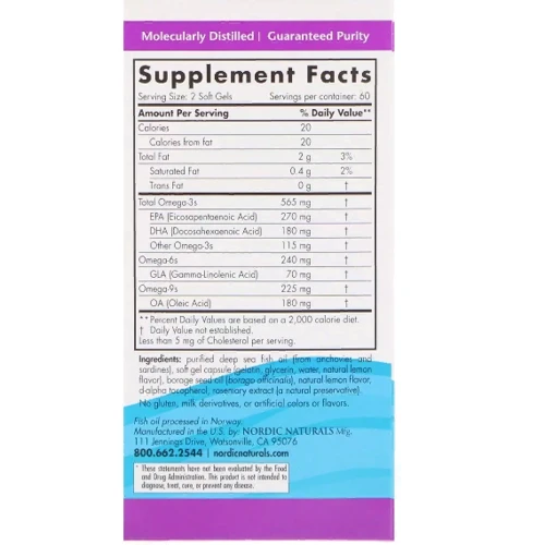 Nordic Naturals Complete Omega, Lemon 1000 mg, 120 Softgels (NOR02770): Тип Омега 3
