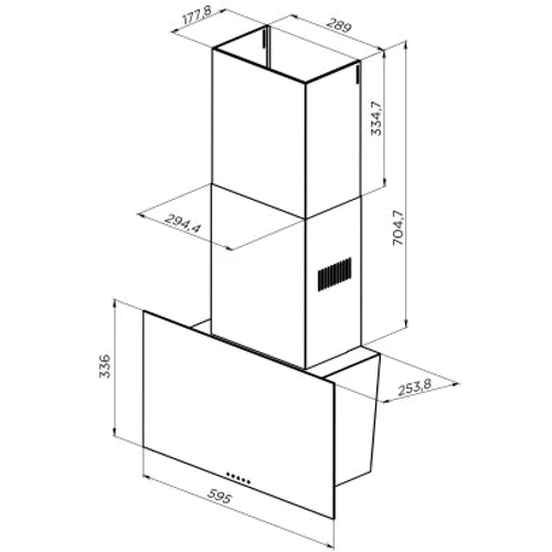 Витяжка Pyramida V2 60 (1000) BL: Управління механічне