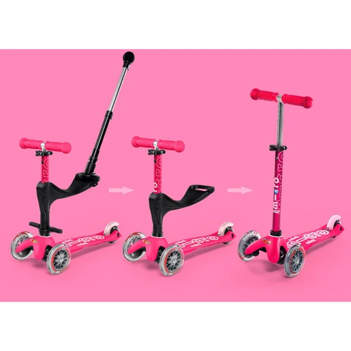 Самокат MICRO Mini 3in1 Deluxe Plus – Розовый (до 50 kg, до 20 kg с сидением, 3-х кол.) MMD079 фото 14