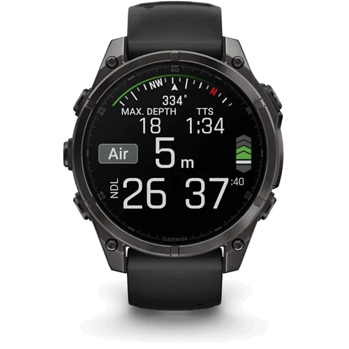 Смарт-часы Garmin Fenix 8 AMOLED 47mm Sapphire Carbon Grey DLC with Black/Pebble Grey Silicone Band (010-02904-21): Стандарт защиты 10 ATM