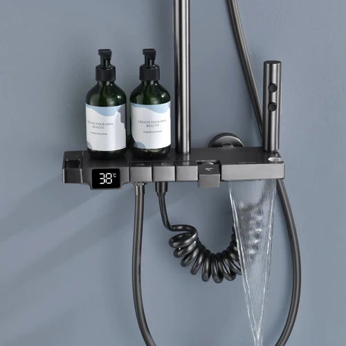 Душевая система Lefton Lefton Thermostatic Shower System with Temperature Display and 4 Water Outlet Modes-SST2203 Grey фото 10