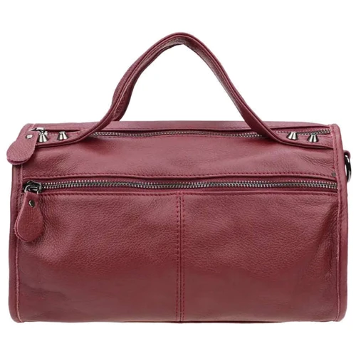 Жіноча сумка бочонок Borsa Leather бордова (1t560-burgundy): Країна виробник Тайвань