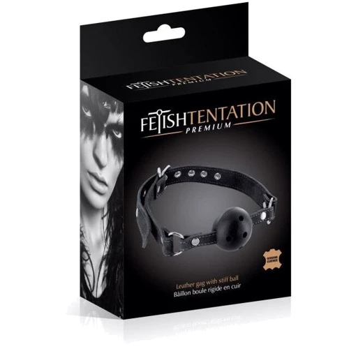 Кляп Fetish Tentation Premium Leather gag with stiff ball