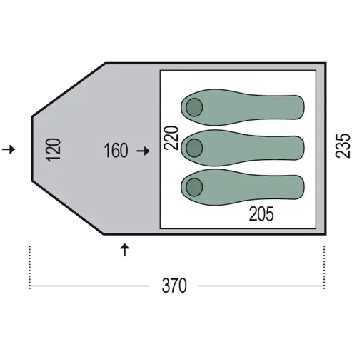 Палатка Pinguin Campus 3 Dural, Green (PNG 145.3)