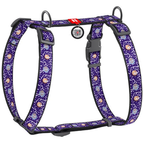Шлея WAUDOG Nylon с QR-паспортом рисунок Рик и Морти 2 L 25 мм 50-90 см фиолетовый (5160-0281)