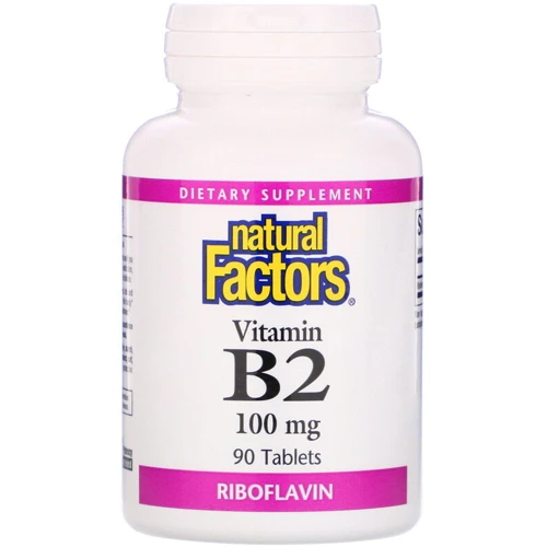 Natural Factors Vitamin B2, Riboflavin, 100 mg, 90 Tablets (NFS01215)