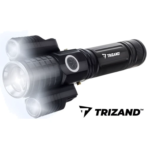 Ліхтар туристичний Trizand Searchlight ручний T6 2 LED ZOOM, 600 mAh: Світловий потік, лм 300