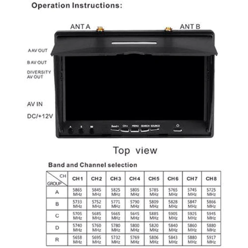 Монитор Eachine LCD5802D 5.8G 40CH DVR фото 4