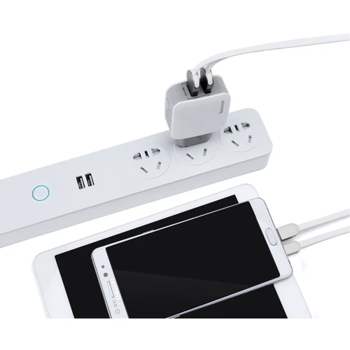 Зарядний пристрій Baseus USB Wall Charger 2xUSB Letour 2.4A White/Gray (ZCL2B-B02): Тип мережеве