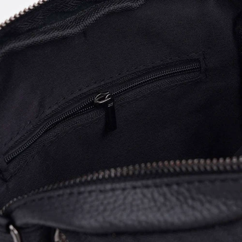 Mужская сумка через плечо Keizer черная (K18017bl-black): Фактура Зернистая, Матовая