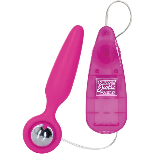 Анальная вибро-пробка Booty Call Booty Glider, 9.5x2.5 см, розовый