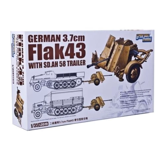 Зенитное орудие Mars Models 37-мм с автоприцепом Sd.Ah.58 (GWH-L3519) Масштаб: 1:35