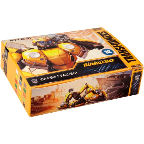 Гуашь Kite 12 цв., 20мл TF: Лицензия Transformers