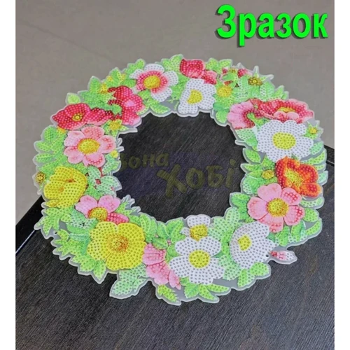 Алмазная мозаика Strateg Веночек из подсолнухов (HHE26387): Размер, см 30x30