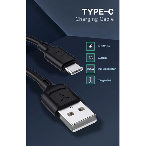Кабель T-PHOX USB Cable to USB-C Fast 3A 1.2m Black (T-C829 Black) фото 8