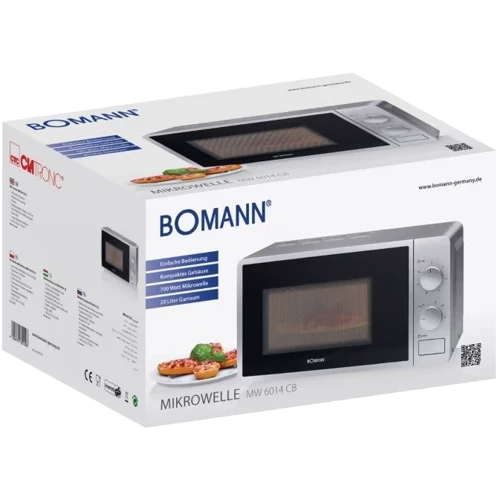 Мікрохвильова піч Bomann MW 6014 CB silver: Об'єм, л 20