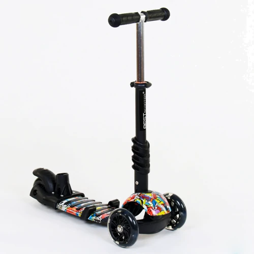 Самокат 5в1 Best Scooter (PU колеса с подсветкой) Абстракция Multicolor (74054): Материал колес полиуретан