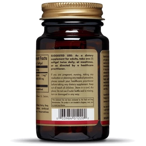 Solgar Garlic Oil Perles (Concentrate) 100 Softgels: Форма выпуска Капсулы