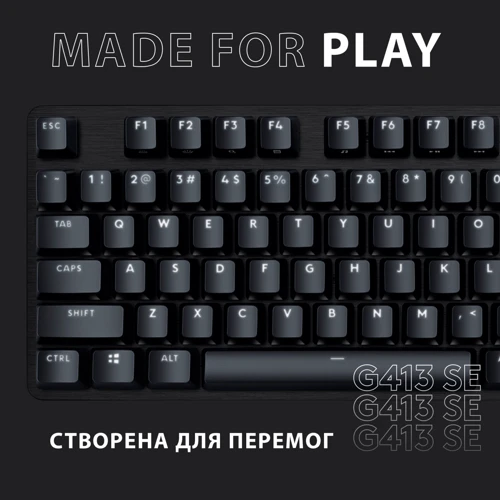 Клавіатура Logitech G413 SE Mechanical Tactile Switch USB Black (920-010438): Додатково украинская раскладка, подсветка клавиш