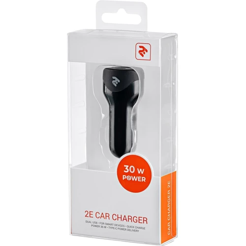 Зарядное устройство 2E Car Charger USB+USB-C PD3.0 30W Black (2E-ACR18PDQC-B): Сила тока 2.4А и более