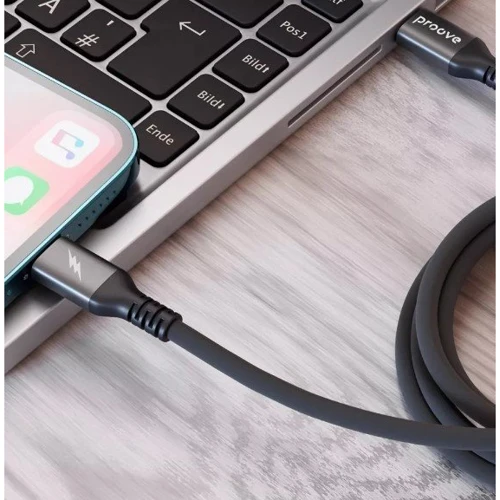 Кабель Proove Cable USB-C to Lightning ReGen Silicone 1m Black (CCRS60002101): Тип USB-C - Lightning