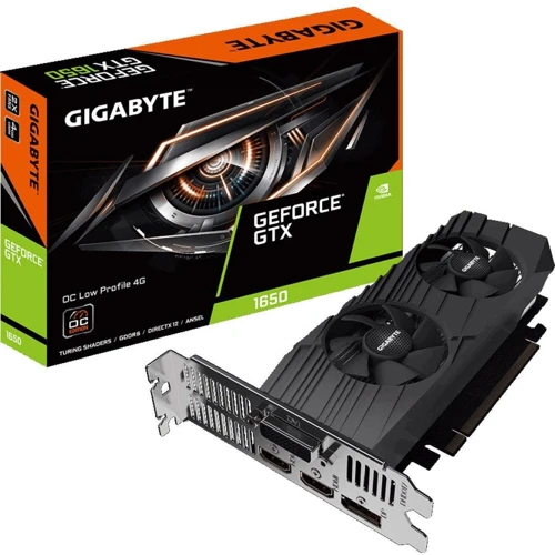 Видеокарта GIGABYTE GeForce GTX1650 4096Mb OC LP D6 (GV-N1656OC-4GL): Исполнение Двухслотовое