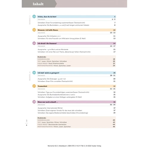 Momente A2.2: Arbeitsbuch plus interaktive Version: Обкладинка Мягкая