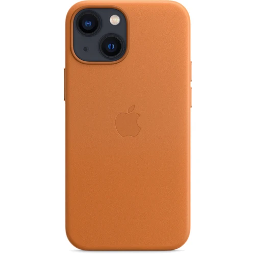 Чехол для iPhone Apple Leather Case with MagSafe Golden Brown (MM0D3) for iPhone 13 mini: Цвет коричневый