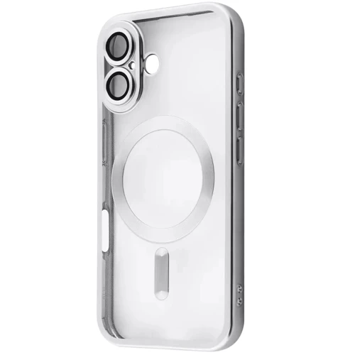 Чехол для iPhone TPU Case Metal Matte Case with Magnetic Ring White for iPhone 16 Plus
