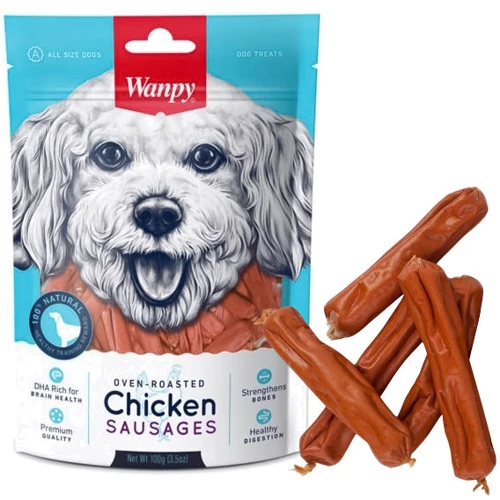 Лакомство для собак Wanpy Chicken Sausages куриные сосиски 100 г