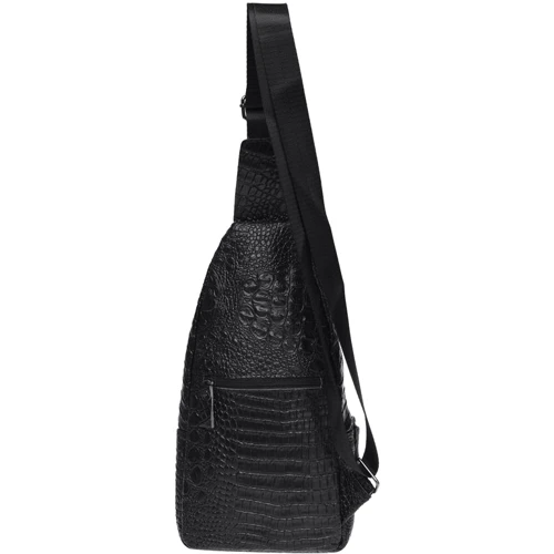Мужская сумка-слинг Borsa Leather черная (K13611-black): Пол Мужской