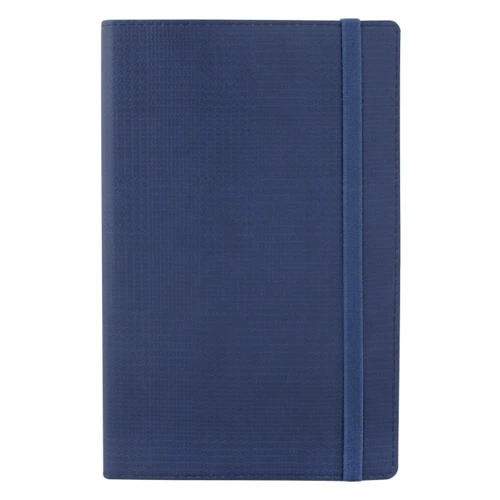Деловая записная книжка, GLEN, белая, нелинованный блок, на резинке, мягкая обложка, темно-синяя (O20809-24)