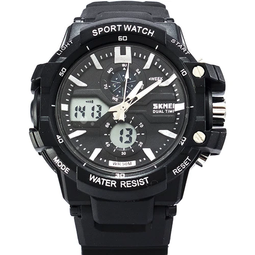 Наручний годинник Skmei Resist 0990 Black-White: Механізм кварцовий