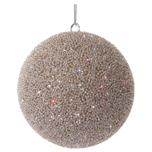 

Новогодний шар из бисера Shishi цвет шампанского 10 см (52669)