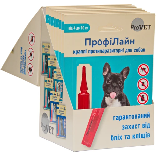 Краплі на холку Природа Профілайн для собак від 4 до 10 кг 1уп. (4 піпетки х1,0 мл) (інсектоакарицид) (PR240991): Тип краплі