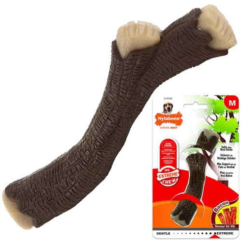 Игрушка Nylabone Extreme Chew Wooden Stick жевательная для собак вкус бекона M до 16 кг 13x3x2.3 см (54512)