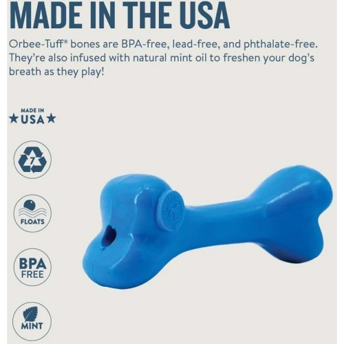 Іграшка для собак Planet Dog Orbee Bone Blu Кістка для жування 15.5 блакитна (pd68683) фото 2