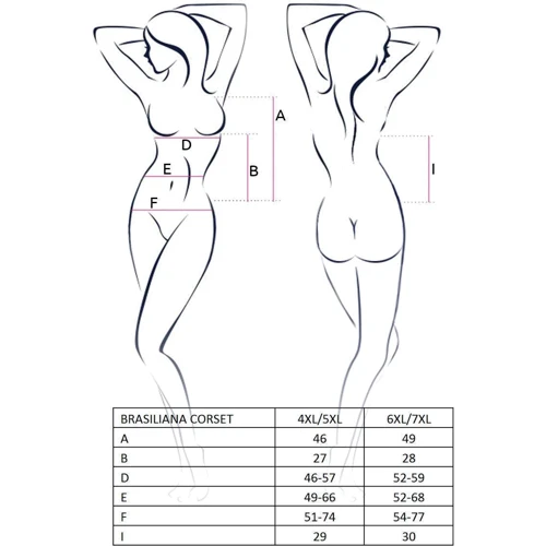 Сексуальный корсет Passion BRASILIANA CORSET black 4XL/5XL