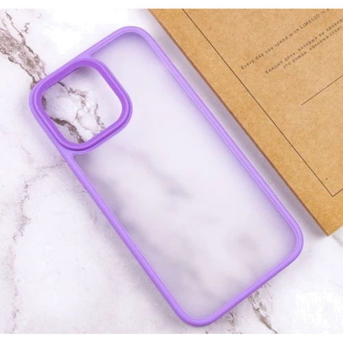 Чехол для iPhone Mobile Case TPU+PC Metal Buttons Lilac for iPhone 15 Pro Max: Материалы Термополиуретан