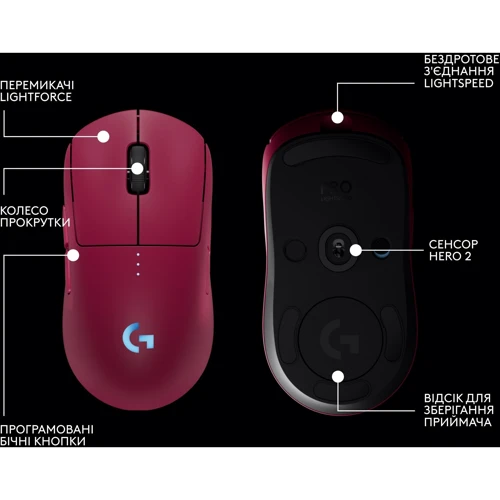Мышь Logitech PRO 2 Lightspeed Magenta (910-007309) фото 11