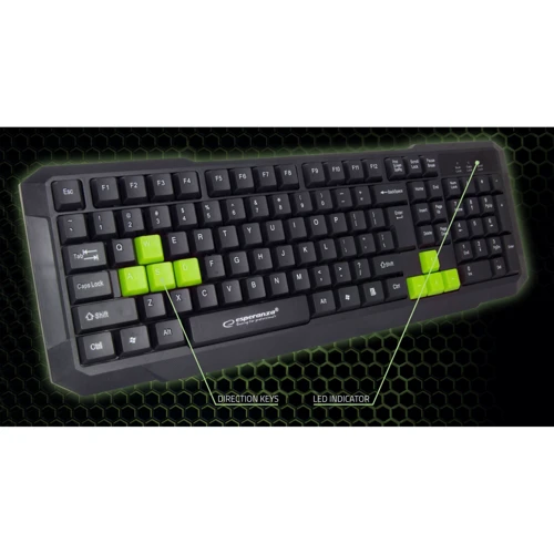 Клавиатура Esperanza EGK102 Green USB (EGK102GUA): Интерфейс подключения USB