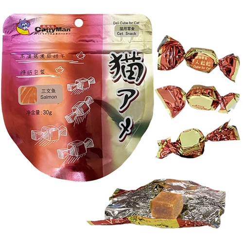 Ласощі для котів CattyMan Deli Cube Salmon Цукерки кубики поділи з лососем 30 г (56194)
