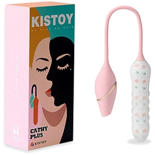 Вибратор с вакуумным стимулятором KisToy Cathy Plus